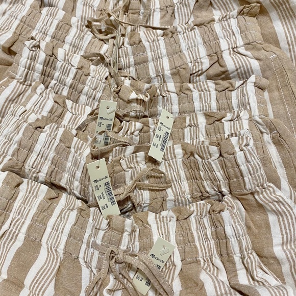 Madewell Tan Smocked Huston Wide Leg Cropped Pants - Picture 7 of 7